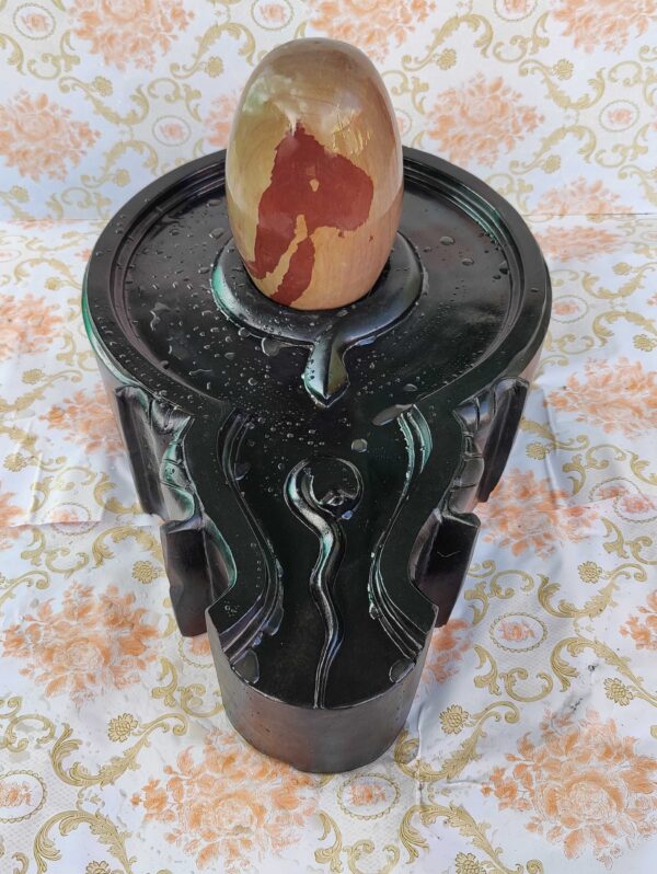 Narmada Shiva Lingam With yoni Base For Temple - Image 3