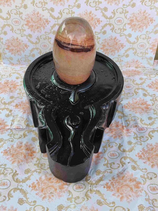 Narmada Shiva Lingam With yoni Base For Temple - Image 5