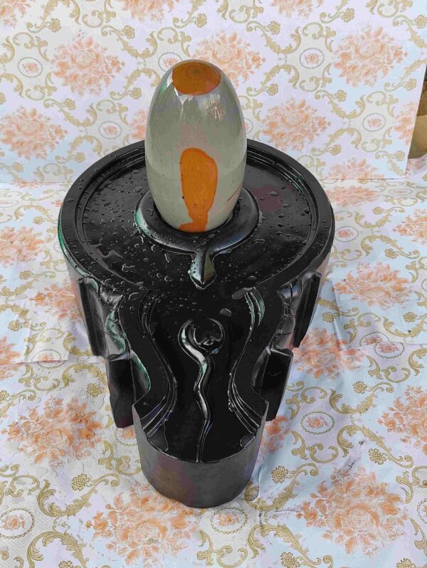 Narmada Shiva Lingam With yoni Base For Temple - Image 6