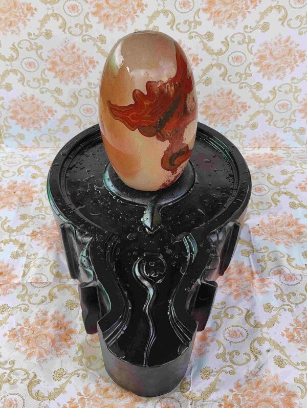 Narmada Shiva Lingam With yoni Base For Temple - Image 7