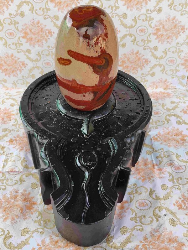 Narmada Shiva Lingam With yoni Base For Temple - Image 8
