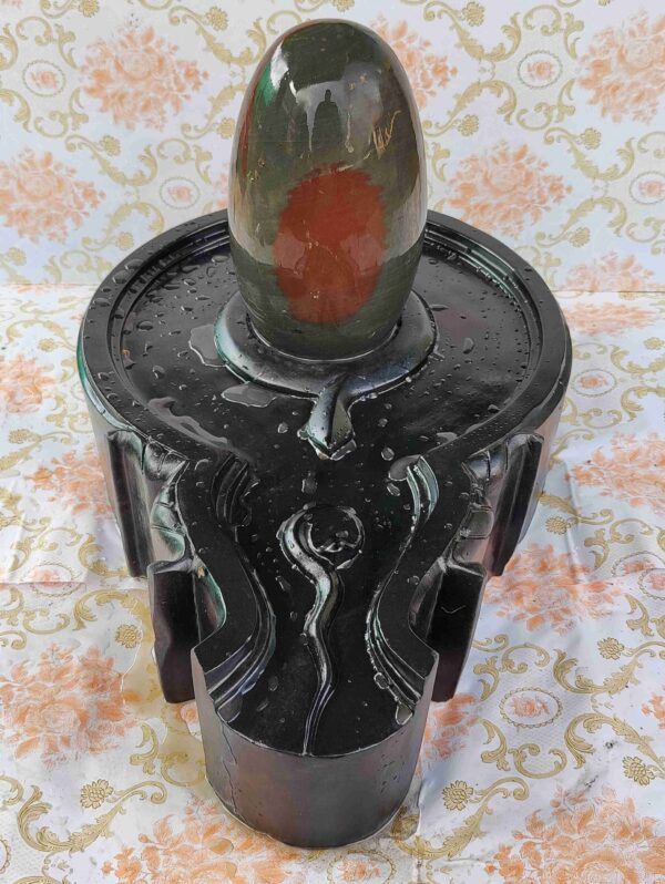 1 Feet Narmada Shivling With 2 Feet Yoni Base Jaladhara For Temple Pooja - Image 3