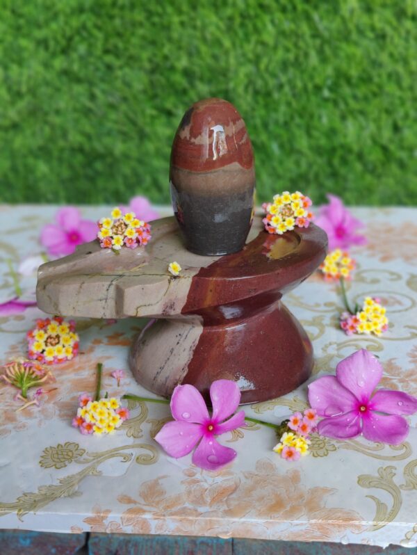 Narmadeshwar Shiva Lingam With Narmada Stone Jaladhara - Image 4