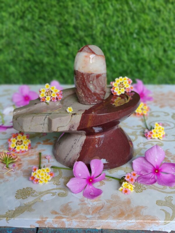 Narmadeshwar Shiva Lingam With Narmada Stone Jaladhara - Image 2