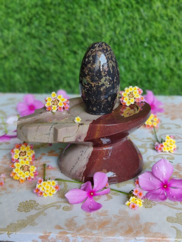 Unique Symbols Narmada Shivling & Yoni Base Jaladhara