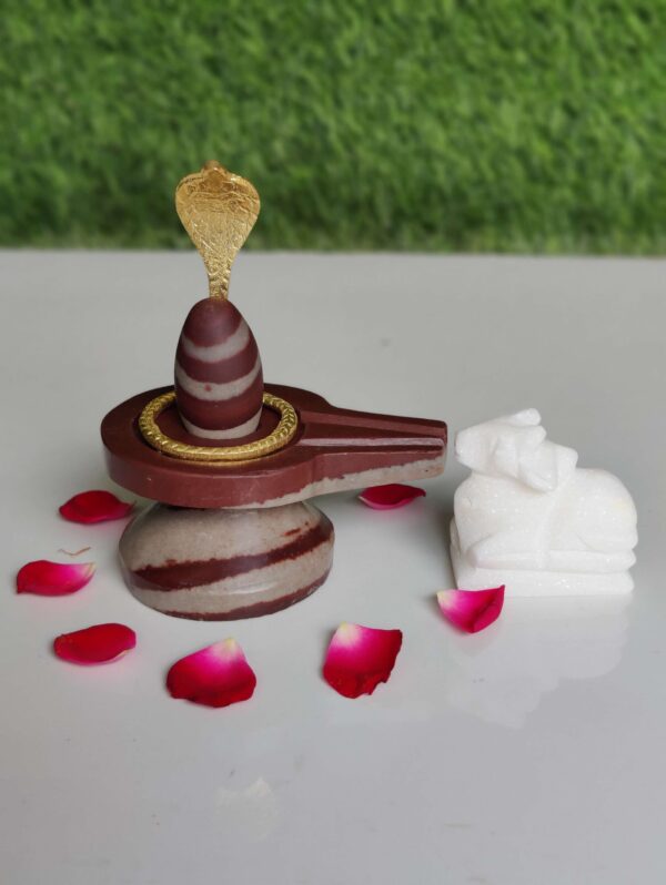 Online Original Narmadeshwar shivling with yoni Base, Naag & Nanndi