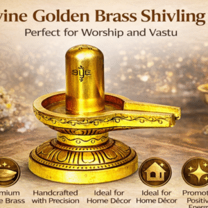 Shiva Lingam Sivalingam for Puja - 8.5CM Height, Gold Colour, 1 Piece