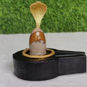 Original Swayambhu 2 Inch Narmadeshwar Shivling With 4 Inch Damru Jaladhari And Nag Snake For Home Puja