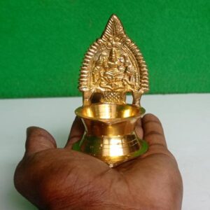 100 Natural Origanal Narmada Stone Narmadeshwar Brass Deepak For Worship At Home Size 4 Inch