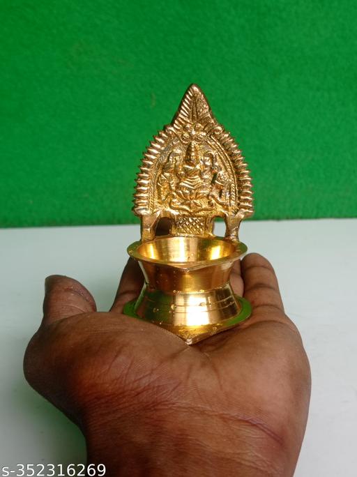 100 Natural Origanal Narmada Stone Narmadeshwar Brass Deepak For Worship At Home Size 4 Inch