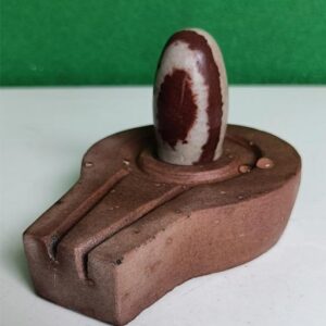 Natural And Antique Narmadeshwar Narmada Stone Bana Unique Shivling And Plate Jaladhari Size 2 X 4
