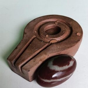 Natural And Antique Narmadeshwar Narmada Stone Bana Unique Shivling And Plate Jaladhari Size 2 X 4