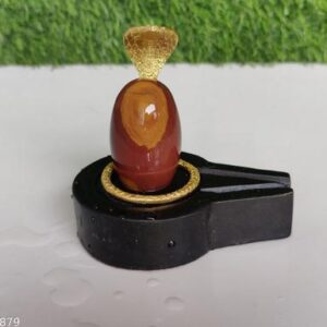 2 Inch Original Natural Narmadeshwar Shivling Narmada Stone Shiva Lingam With 3 Inch Jaldhari Naag For Temple Puja