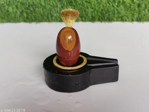 2 Inch Original Natural Narmadeshwar Shivling Narmada Stone Shiva Lingam With 3 Inch Jaldhari Naag For Temple Puja