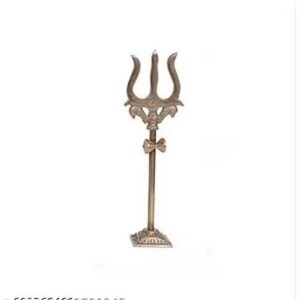 Brass Trishul With Damru For Pooja