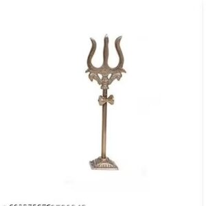 Brass Trishul With Damru For Pooja