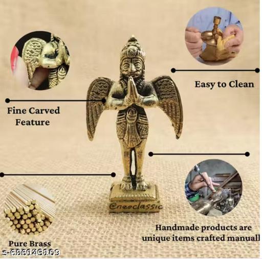 Shivam Vastu Kala Original Brass Garuda Murti Garud Bhagwan Idol Brass Statue Holy Bird Figurine Lord Vishnu Hindu God Sculpture 3 5 Inch
