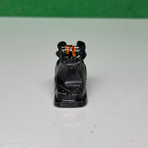 Black Marble Stone Shiva Nandi Ji Moorti Murti Statue Figurine Idol Sculpture Bail Bull Puja Pooja Home Temple Mandir Office Shop Home Decorative Showpiece 5 Cm Lord Mahadev Bholenath Vehicle