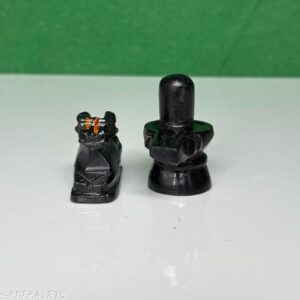 Original Black Marble Shivling With Nandi For Home