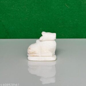 Shivratri White Marble Stone Shiv Nandi Idol 2 Inch For Pooja Mandir