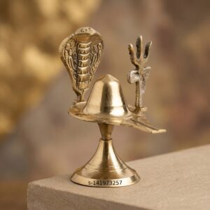 Metal Handmade Shivling Idol Statue Decorative Showpiece For Home Office Car Dashboard Gold 2 In Decorative Showpiece 5 Cm Metal Gold