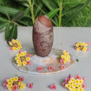 3 Inch Original Narmadeshwar Shivling Narmada Shivling Banalingam Shivling White And Red Brawn Shivling For Home Puja 3 Inch Shivling
