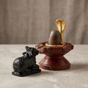 100 Natural Origanal Narmada Stone Bana Lingam Narmadeshwar 3 Inch Shivling And 6 Inch Jaladhari With Nag Snack Nandhi Ji And Trishul For For Worship At Home Lord Mahadeva Shivsankar Size 3 X 6