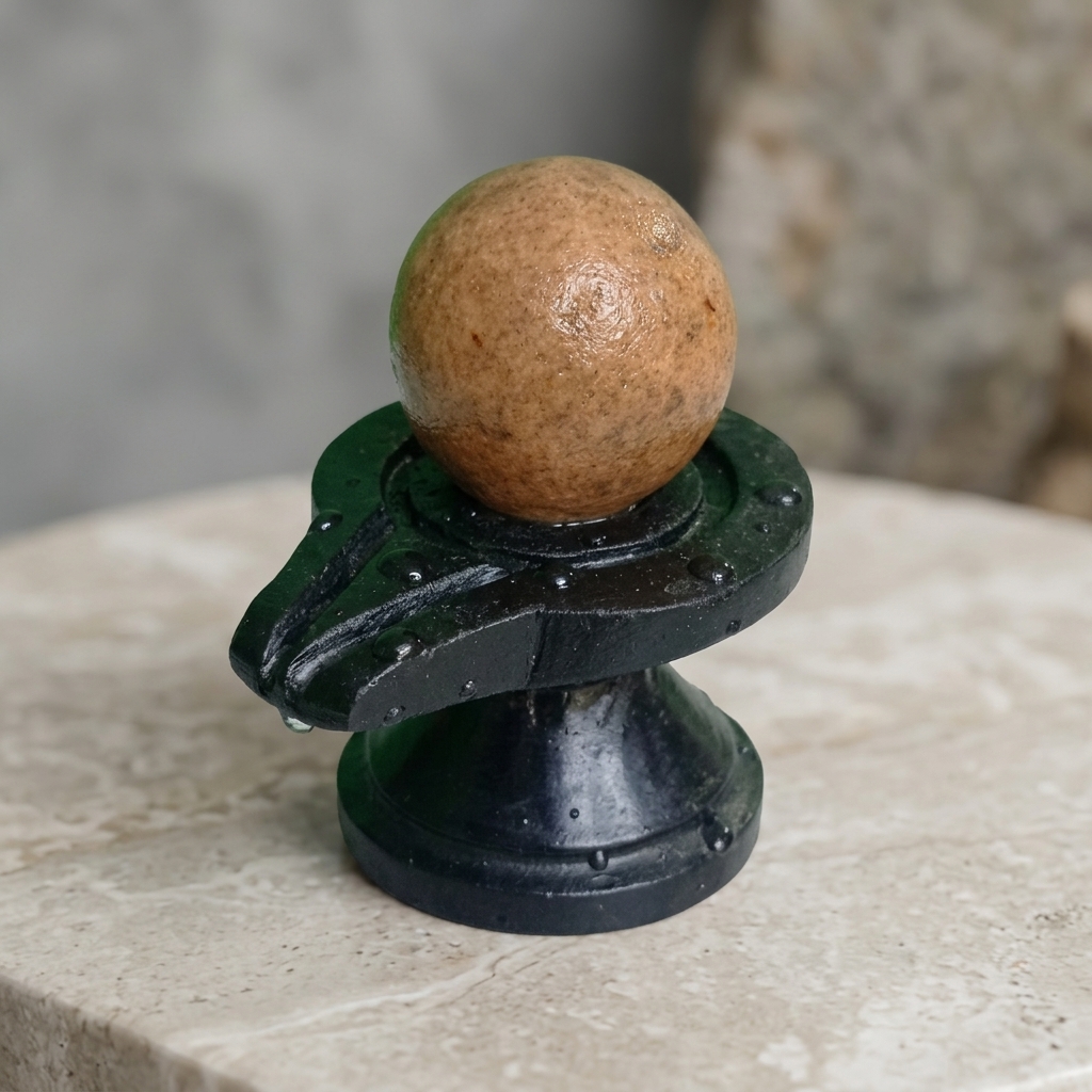 100 Natural Origanal Narmada Stone Narmadeshwar 2 Inch Bana Lingam And 4 Inch Black Damru Jaladhari For For Worship At Home Size 2 X 4