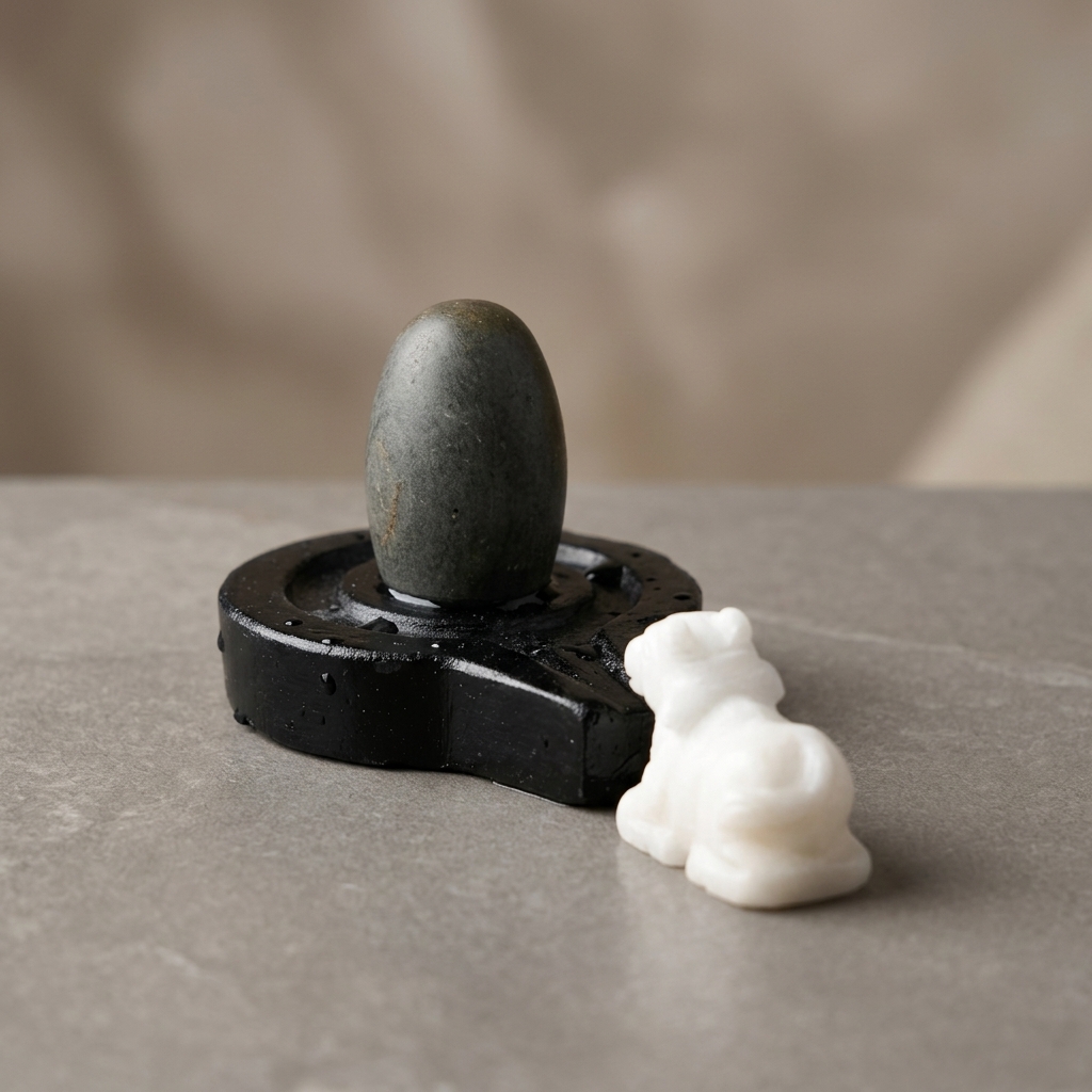 100 Natural Origanal Narmada Stone Narmadeshwar 1 Inch Bana Lingam And 2 5 Inch Black Jaladhari For For Worship At Home Lord Mahadeva Shivsankar Size 1 X 2 5
