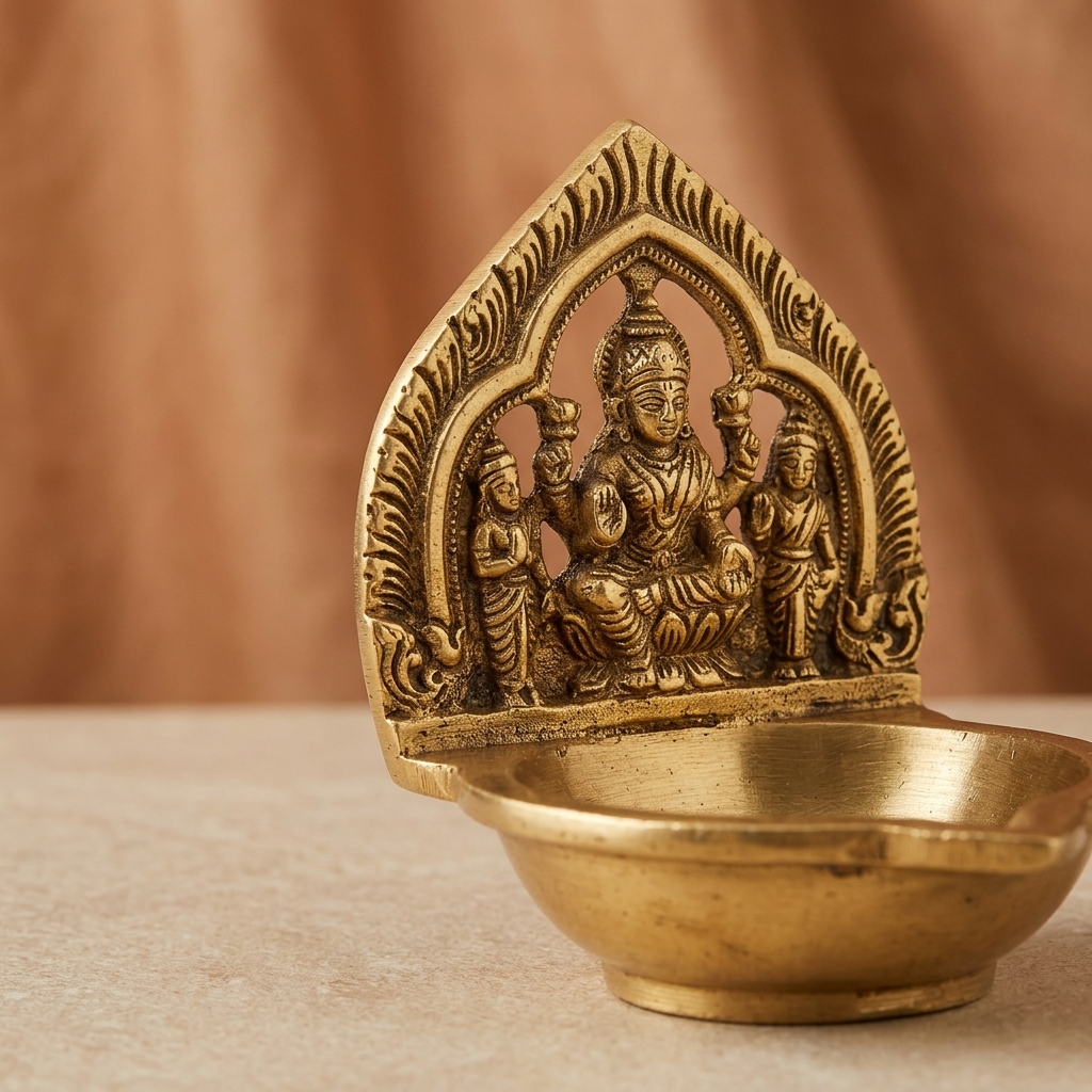 100 Natural Origanal Narmada Stone Narmadeshwar Brass Deepak For Worship At Home Size 4 Inch