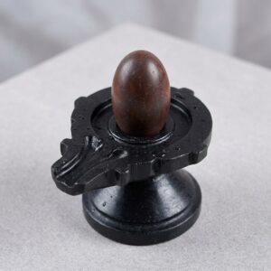 Antique Unique Narmada Stone Bana Lingam 100 Natural Narmadeshwar 2 Inch Shivling And 4 Inch Damru Jaladhari For Worship At Home Size 2 X 4