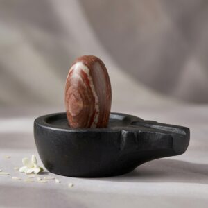 Narmadeshwar Narmada Stone Bana Lingam Specific Design 2 Inch Shivling 4 Inch Jaladhari For Worship At Home Temple Puja 108 Size 1 5 X 3