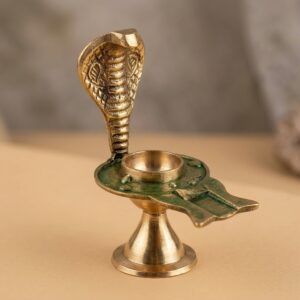Brass Jaladhari Goripitham Yoni Base With Naag For Shivling Size 4 Inch