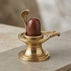 Narmadeshwar Narmada Stone Bani Banalingam Shivling And Brass Jaladhari Yoni Base Brass Naang Lingam Holder For Home Temple Pooja H