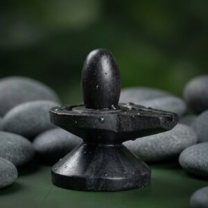 2 Inches Black Narmadeshwar Shivling With Narmada Stone Jaladhari