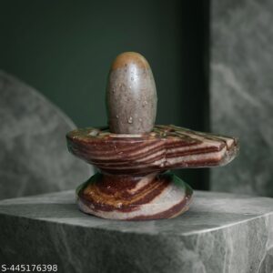 Narmadeshwar Narmada Black Stone Bani Damru Jaladhari Yoni Base Lingam Holder And Arga For Shivling And Home Temple Pooja Size 4 Inch
