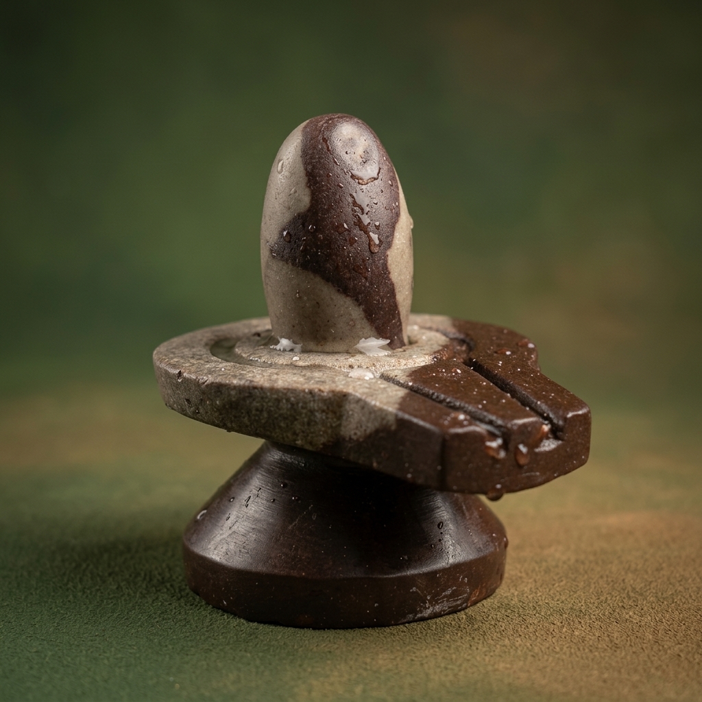 2 Inches Narmadeshwar Shivling With Narmada Stone Jaladhari