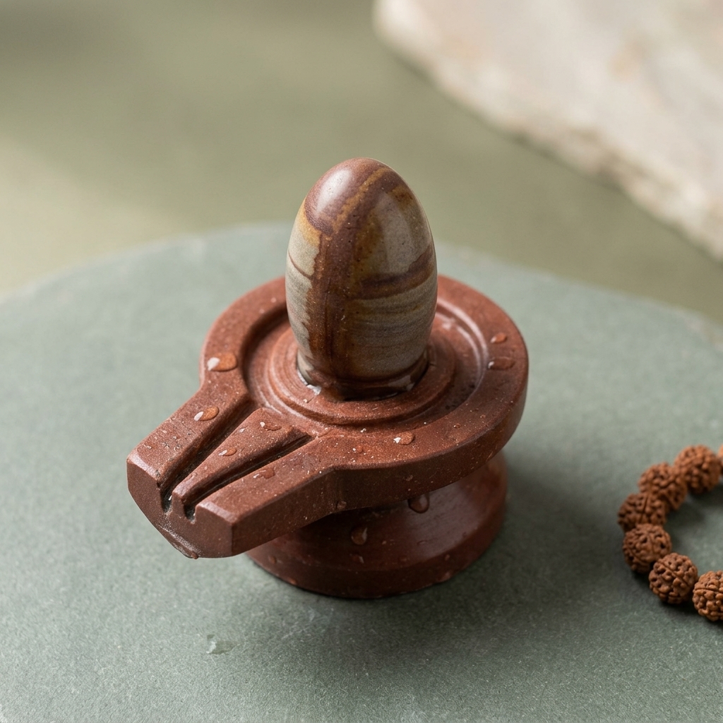 2 Inches Narmadeshwar Shivling With Narmada Stone Jaladhari