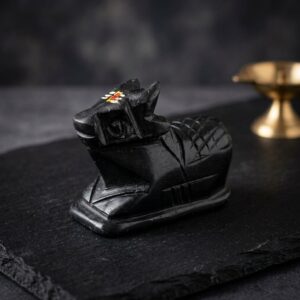 Murti Spandan Stone Nandi Idols Handcrafted Hand Painted With Tilak 2 Inches Height 2 5 Inches Lenghth