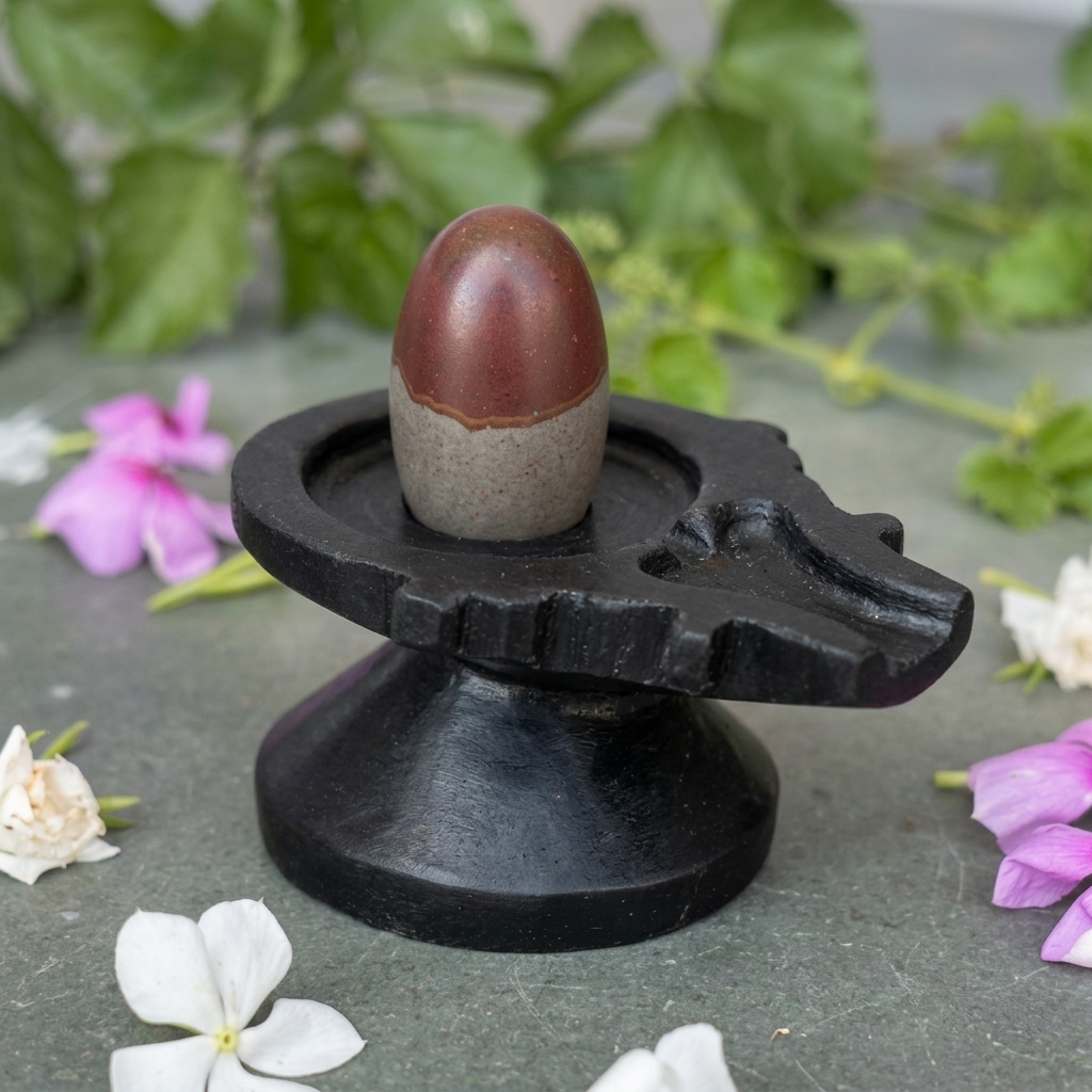 Natural Origanal Narmada Stone Bana Narmadeshewar Shivling Damru Jaladhari Energetic Stone Powered Of Lord Shiva Size 2 X 4