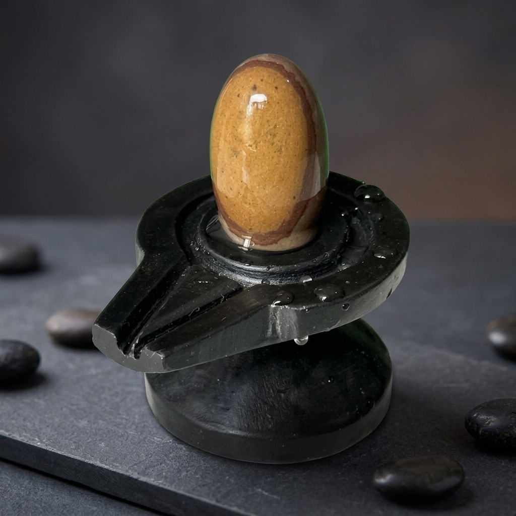 Antique And Unique Narmadeshwar Narmada Stone Shivling Damru Jaladhari Size 2 X 4