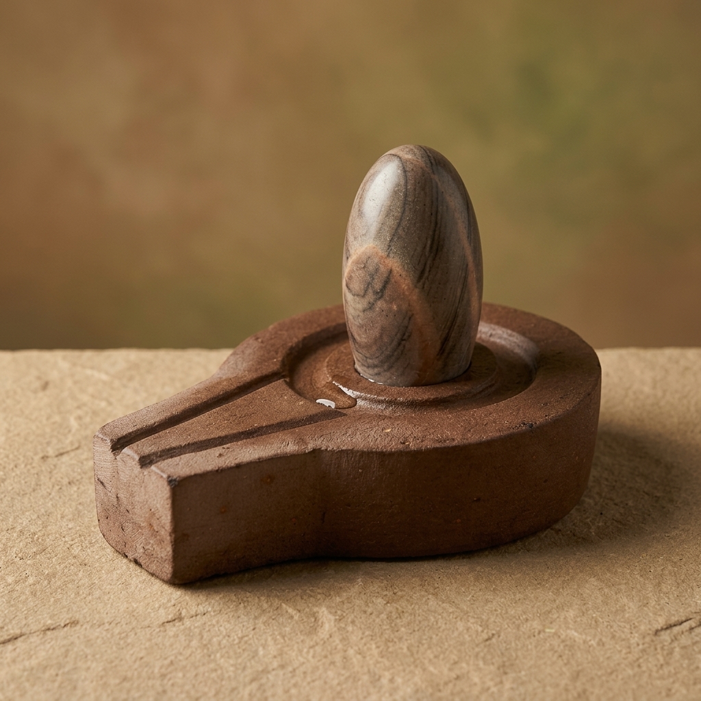 Antique Narmadeshwar Narmada Stone Bana Unique Janevdhar Shivling And Plate Jaladhari Size 2 X 4