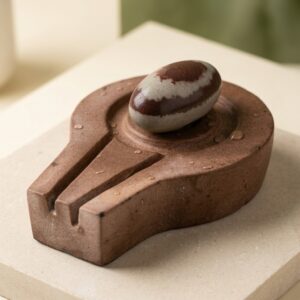 Natural And Antique Narmadeshwar Narmada Stone Bana Unique Shivling And Plate Jaladhari Size 2 X 4