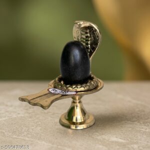 Shivam Vastukala Brass Jaladhari Narmadeshwar Shivling With Brass Base