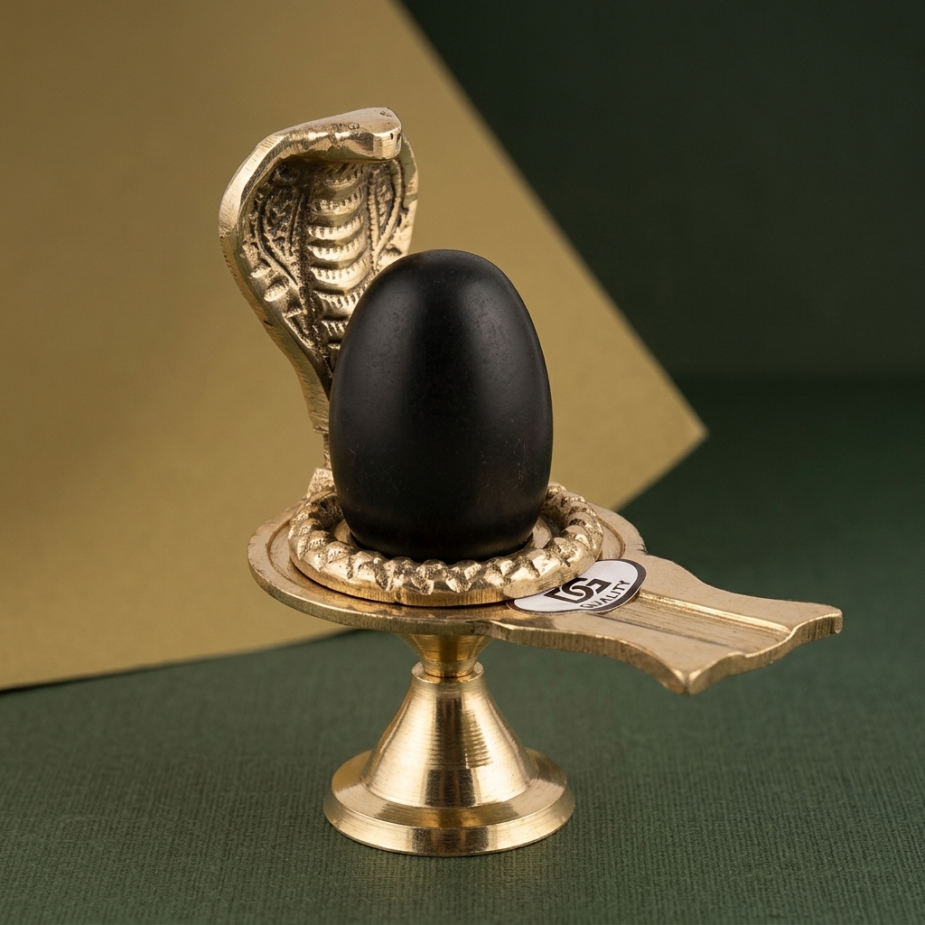 Narmada Lingam Brass Jaladhari - Image 4