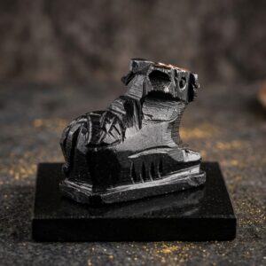 Black Marble Stone Shiva Nandi Ji Moorti Murti Statue Figurine Idol Sculpture Bail Bull Puja Pooja Home Temple Mandir Office Shop Home Decorative Showpiece 5 Cm Lord Mahadev Bholenath Vehicle