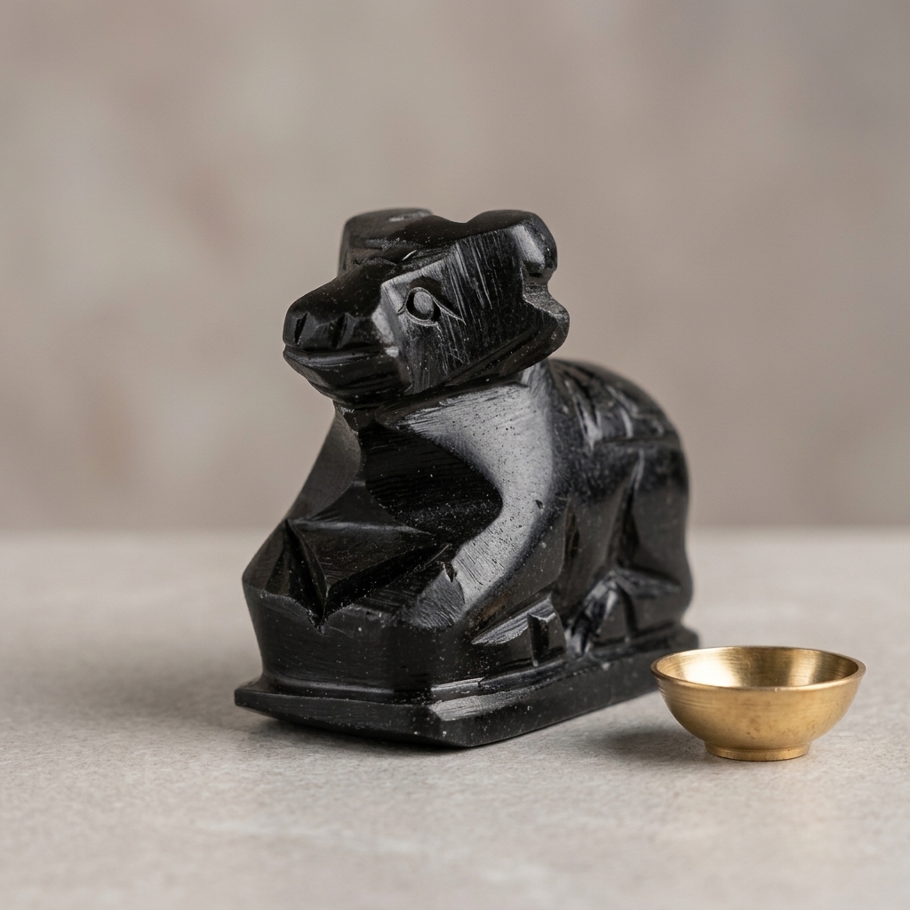 Black Marble Nandi For Shivling - Image 5