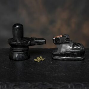 Marble Stone Shivling With Nandi For Pooja Black Nandi Pindi Marble Nandi Idol 2 5 Inches 7 5 Cm Shiva Shivalingam Home Shiva Linga Black Shivlinga Office 2 5 Inches 7 5 Cm