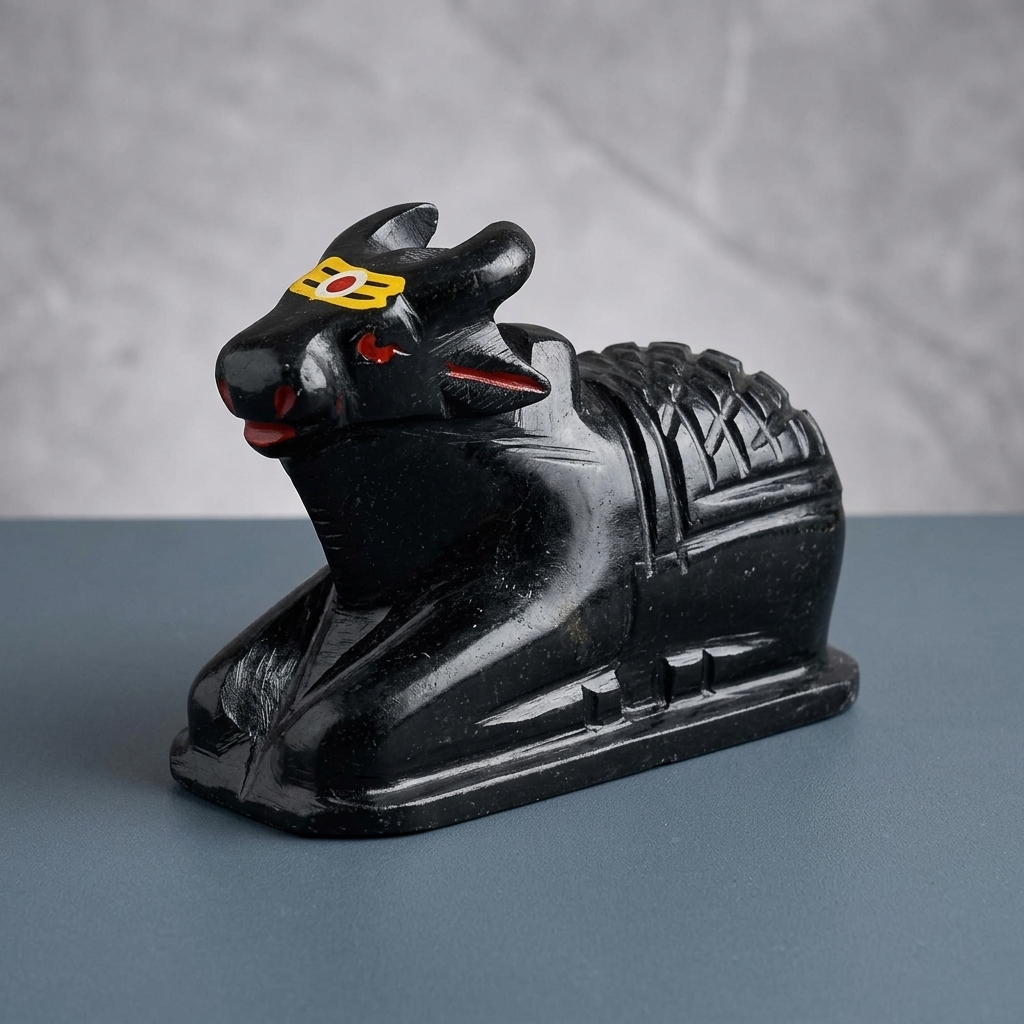Black Marble Nandi For Shivling - Image 9