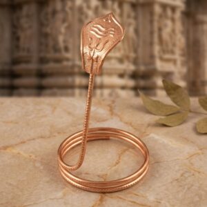 2 Inch Copper Shivling Naag Small Copper Snake For Shivling